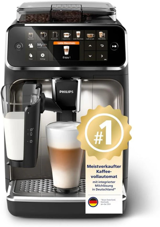PHILIPS EP5447/90 Serie 5400 LatteGo 11 Kaffeespezialitäten Kaffeevollautomat Schwarz/Chrom